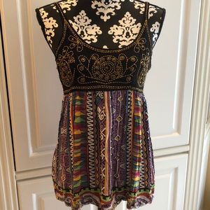 🌺 Angie Brass Embellished & Embroidered Bohemian empire waist blouse